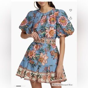 Farm Rio Wonderful Bouquet Belted Minidress Size Large